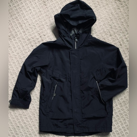 ZARA Kids • Black hooded wind and rain jacket • size Y 8 - Picture 2 of 4